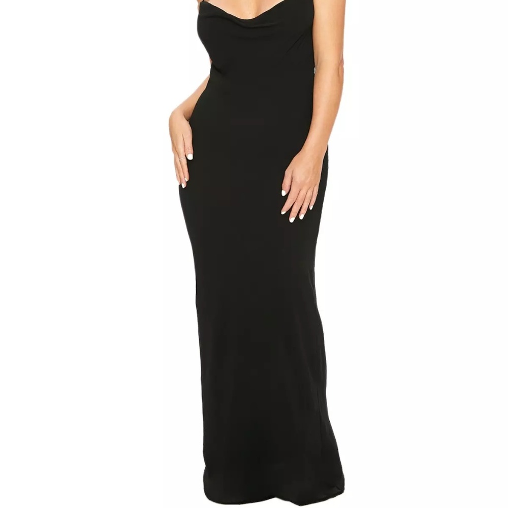 Naked wardrobe long cowl neck dress